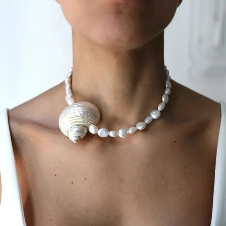 39De897E-05Fe-4Be6-Be3C-F6Bb4415B8D8.Jpg Baroque Pearl Conch Necklace