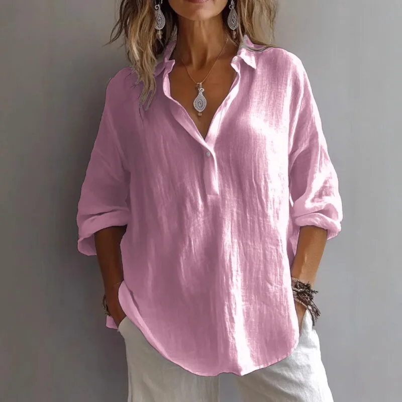 Women’s Loose Lapel Pullover Shirt