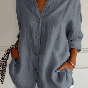 Elegant Pleated Long Sleeve Shirt For Timeless Everyday Fashion