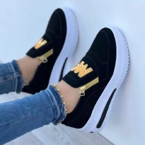 Large Size Sports Shoes Flat Solid Color Women'S Casual Sneakers