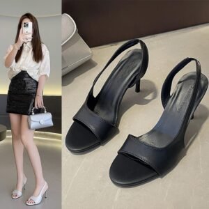 Summer New Style Pointed Toe French Style Plus Size Outer Wear High Heel Sandals For Women