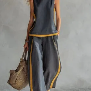 3F575854-Fa26-437F-B8D2-0B8Eabf74E3C.jpg Women'S Sleeveless Vest And Wide Leg Pants Set