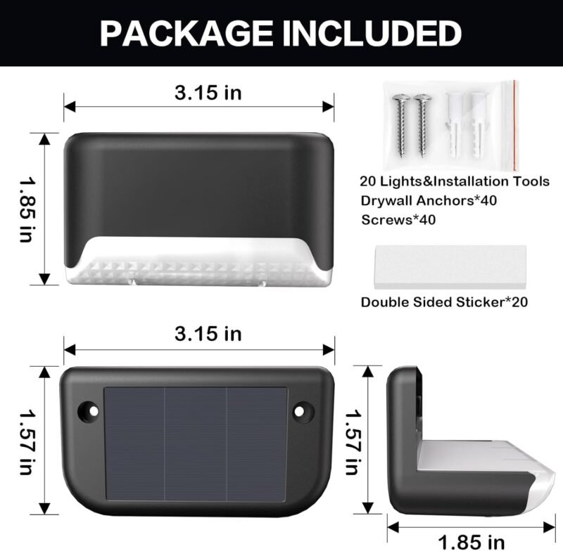 32&Amp;16 Pcs Solar Deck Lights Outdoor Solar Step Lights Waterproof Led Solar Lights For Outdoor Stairs Step Fence Yard Patio And Pathway Family'S Gifts  Warm White