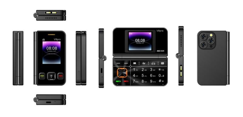 44F4D5D7-E7Db-42Cb-9Db1-2969E58E5610.Jpg V8Pro Dual Screen Folding Flip Function Mobile Phone