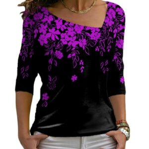 Fashion Women'S Long-Sleeved V-Neck Top Bottoming Shirt