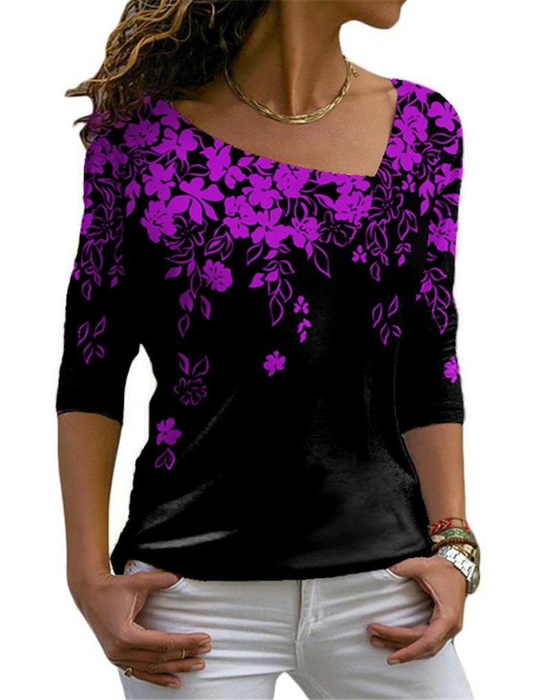 Fashion Women'S Long-Sleeved V-Neck Top Bottoming Shirt