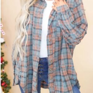4838B080-E228-4B01-8C1C-8Ddad34E42Af.jpg Autumn And Winter New Women'S Tassel Long-Sleeved Top Loose Casual Plaid Shirt Coat Women