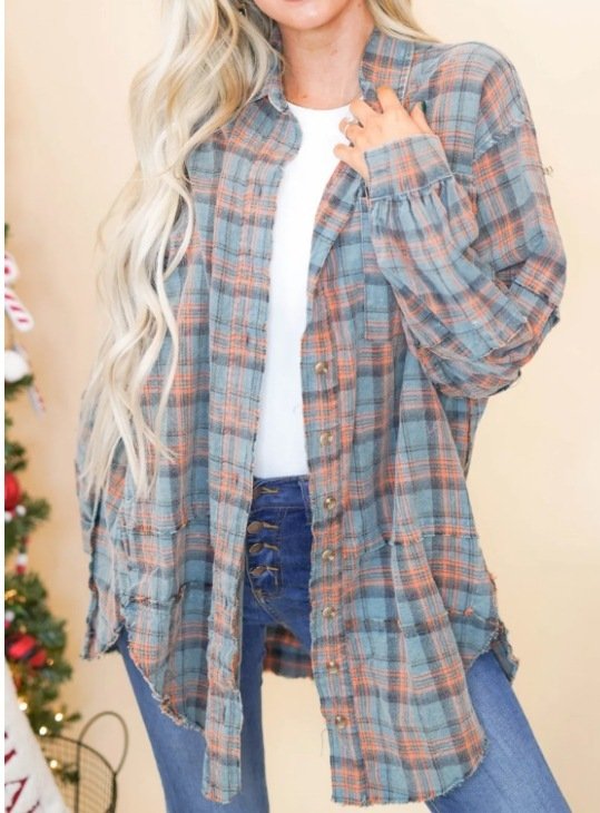 4838B080-E228-4B01-8C1C-8Ddad34E42Af.jpg Autumn And Winter New Women'S Tassel Long-Sleeved Top Loose Casual Plaid Shirt Coat Women