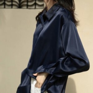Women'S Long-Sleeved Satin Shirt