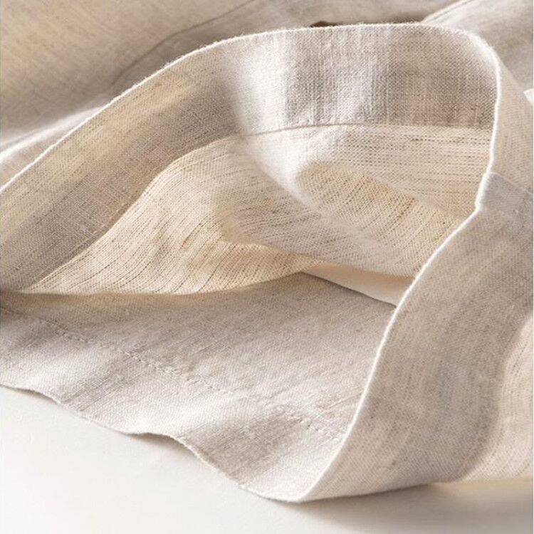 Loose And Thin Cotton And Linen Women'S Drape High-Waist Straight Long Pants