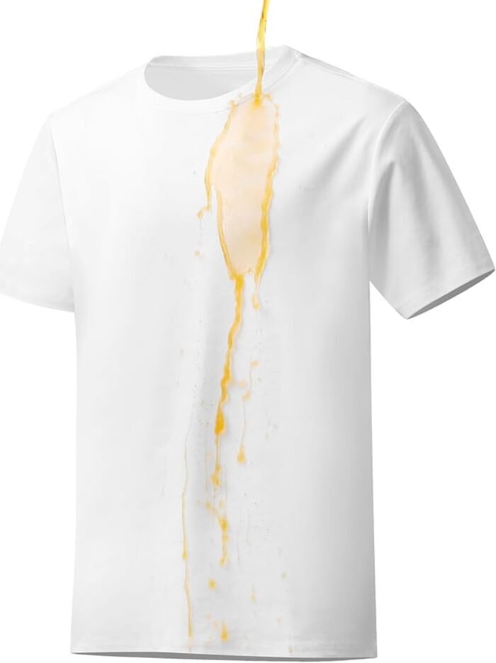 Neat White Basic Crewneck Short Sleeve Cotton Polyester Water Repellent Tops T Shirts Tee For Men - Image 2