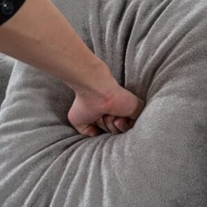 Modular Sectional Sofa With L-Shape Chaise,Cloud Sectional Modern Sleeper Couch With Deep Seat,Sponge Compression Sofas No Assembly Required   Grey-Corduroy Fabric