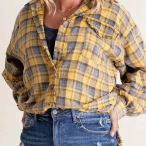 Stylish Tassel Plaid Shirt Coat For Effortless Autumn Winter Fashion