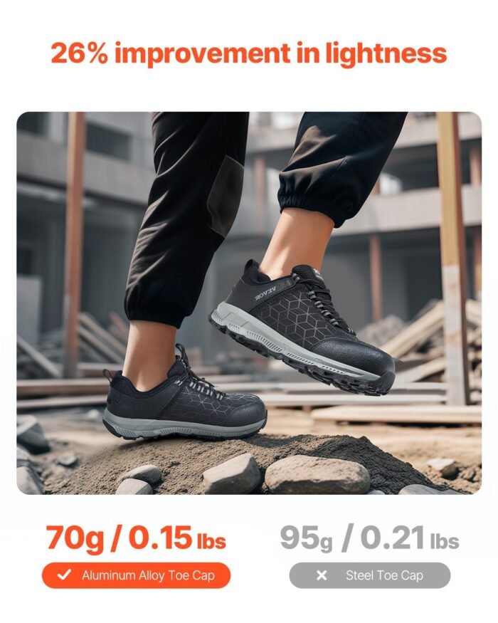 Steel Toe Shoes For Men US Size 11 Wide Athletic Work Shoe Sneakers Black - Image 3