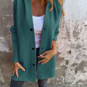 Casual Hooded Single-Breasted Cardigan Fashion Loose Solid Color Jacket Spring And Autumn Women'S Clothing
