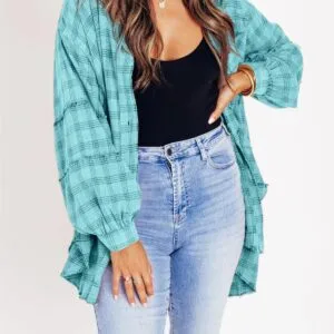 Stylish Tassel Plaid Shirt Coat For Effortless Autumn Winter Fashion