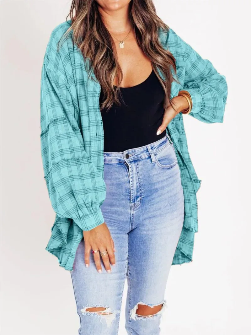 Stylish Tassel Plaid Shirt Coat For Effortless Autumn Winter Fashion