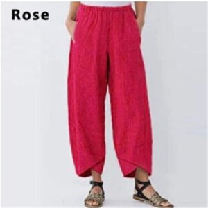Wide Leg Pants Loose Casual Cotton Linen