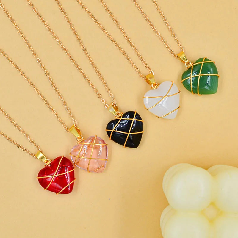 Heart Crystal Necklace Heart Crystal Necklace