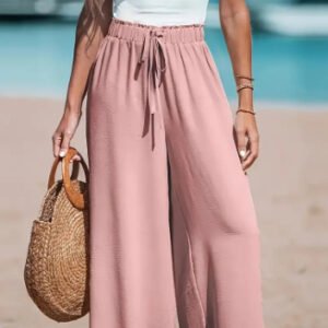 Women'S Drawstring Loose Casual Wide-Leg Trousers