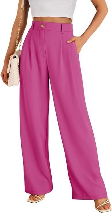 Casual Wide Leg Business Pants Women'S High Waist Formal Trousers