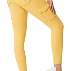 Multi-Pocket Pants Women Overalls Stitching Tight-Fitting Sports Running Fitness Yoga Pants
