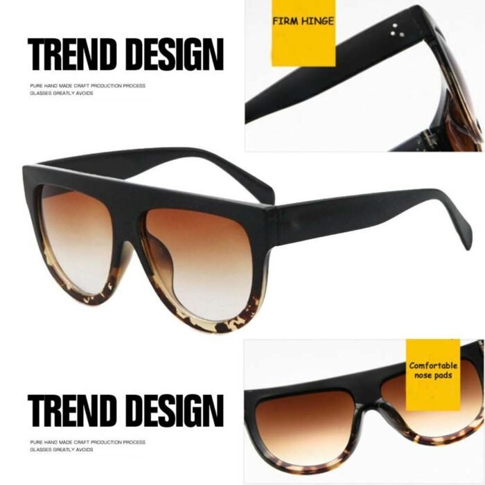 Women Sunglasses Oversized Square Goggles Shades Sun Glasses Outdoor Vintage - Image 6
