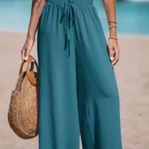 Women'S Drawstring Loose Casual Wide-Leg Trousers