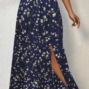 Women'S Fashionable With Side-Slit Printed Skirt