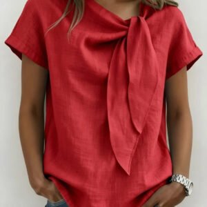 Women'S Summer Short Sleeve Casual T-Shirt - Cotton Blend Lightweight Everyday Top For Daily Wear