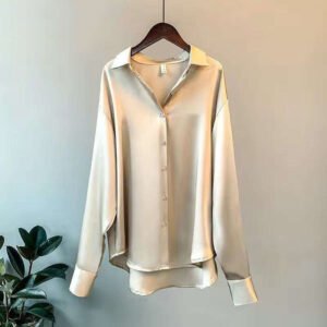 Women'S Long-Sleeved Satin Shirt