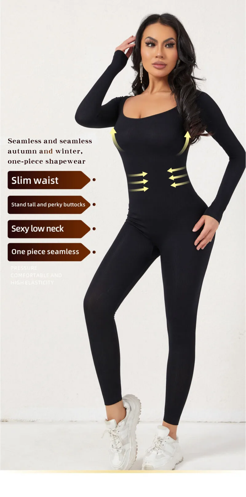 Long Sleeve Body Shaper Jumpsuit