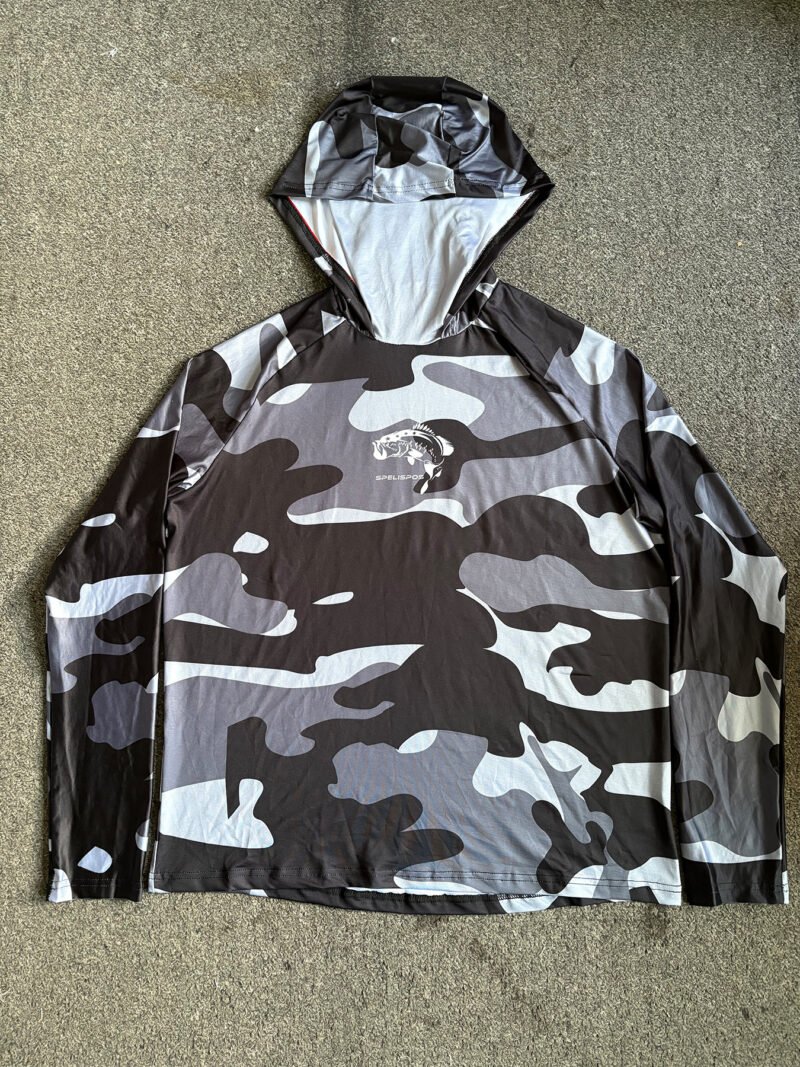 Fishing Hoodie Face Mask Neck Cover Sailing Shirt Summer Men Long Sleeve Sun Protection Hunting Jersey Camisa De Pesca Performance Fish Gear Beach Tops Wear Climbing Uniform