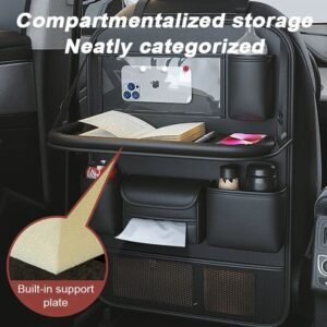 62Ffb005-B20D-40Aa-9Ddd-0Faeb8571Ead.jpeg Car Seat Storage Bag Auto Back Seat Back Organizer With Foldable Table Tray Pu Leather Tablet Holder Tissue Box Car Accessories