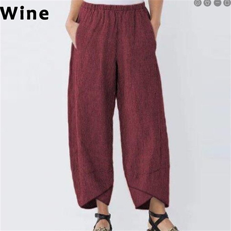 Wide Leg Pants Loose Casual Cotton Linen