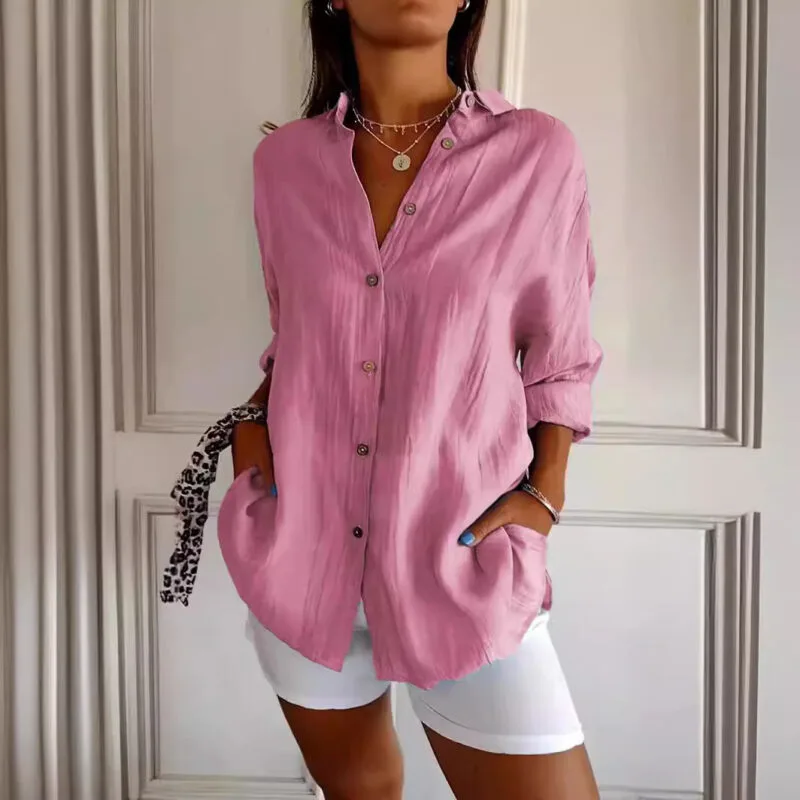 Elegant Pleated Long Sleeve Shirt For Timeless Everyday Fashion