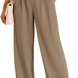 Casual Wide Leg Business Pants Women'S High Waist Formal Trousers