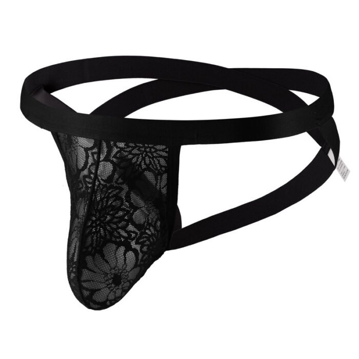 Men's Underwear T-back Lace Mesh Double G-string - Image 3