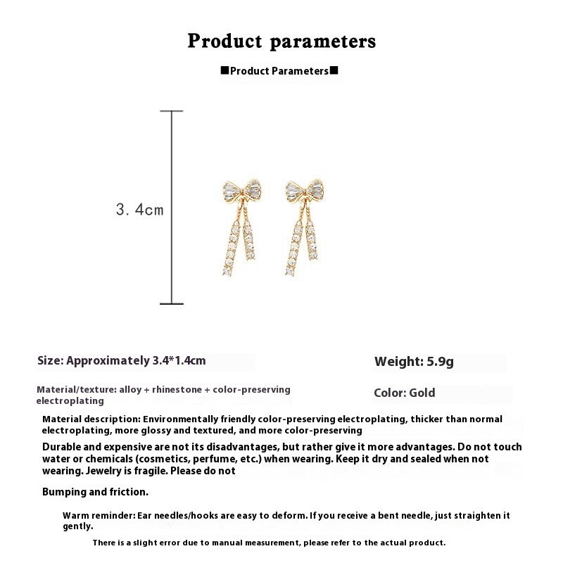 Ins Butterfly Earrings With Rhinestones Fashion Temperament Jewelry