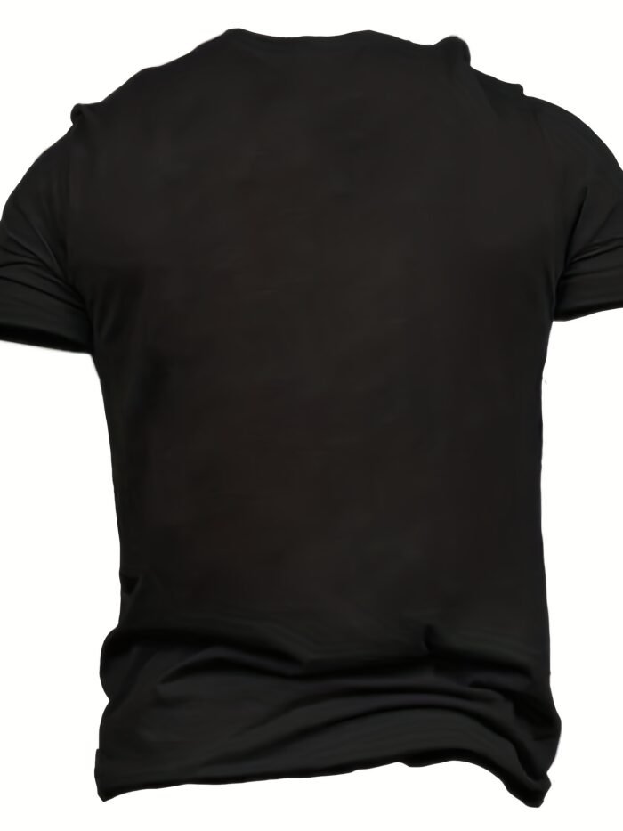 Large Size Men's Combat Shooting Pattern Printed T-shirt, Summer Fashionable Short Sleeved T-shirt, Suitable For Tall And Sturdy Men - Image 2