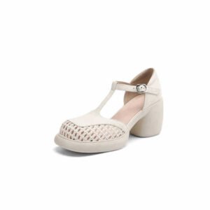 72530A91-505F-4C5B-8Cbb-Fd5C70A774F8.Jpg Round Head Thick Bottom Chunky Heel T-Strap High Heels