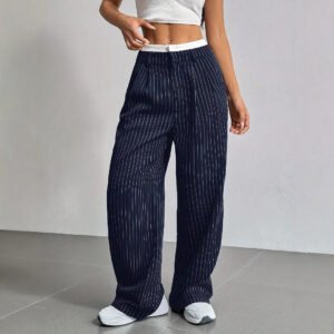 793671Ec-B77F-414E-98Cc-990403F9D7Bf.jpg Stripe Printed Trousers Fashion High Waist Straight Leg Pants With Pocket Zipper Casual Suit Pants For Women