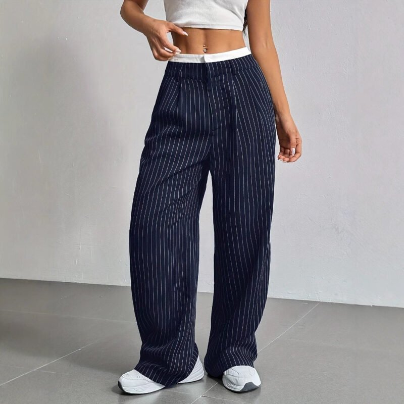 793671Ec-B77F-414E-98Cc-990403F9D7Bf.jpg Stripe Printed Trousers Fashion High Waist Straight Leg Pants With Pocket Zipper Casual Suit Pants For Women