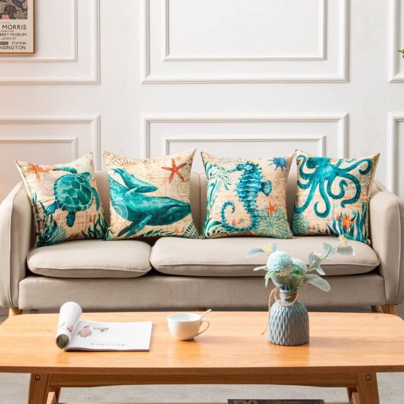 79Ffd088-2D05-4F1F-96F9-3A2Df2Af5993.Jpg Cushion Covers Sea Turtle Printed Throw Pillow Cases For Home Decor Sofa Chair Seat