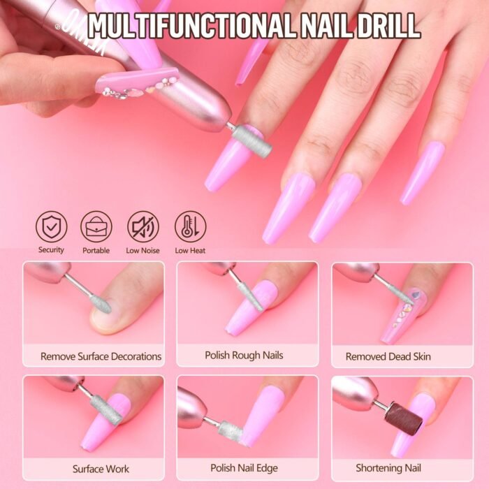 20 Colors Fast Acrylic Nail Kit Dip Powder Nail Kit Starter W Drill And UV Light - Image 6