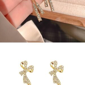 Ins Butterfly Earrings With Rhinestones Fashion Temperament Jewelry