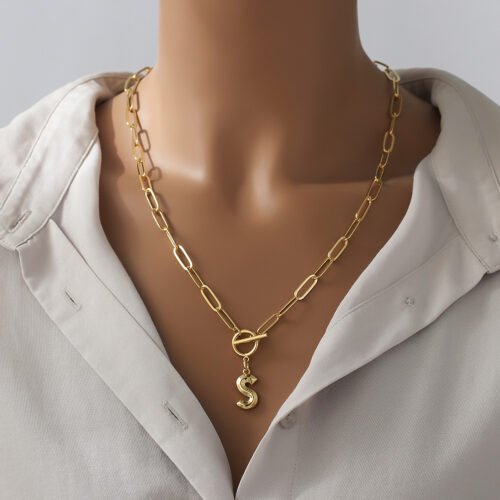 8258B69E-C852-4940-9A17-8B0669C3673E.jpg Letter Necklace Real Gold Plated Trend Hip Hop Necklace