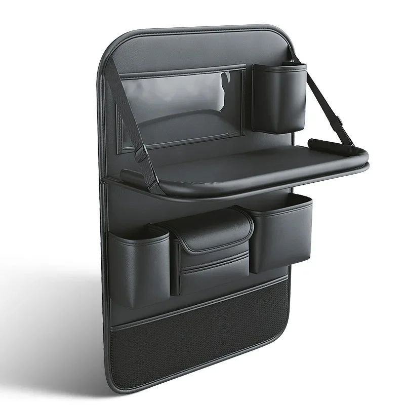 8329D1A2-C5E7-4A5F-853B-5C072485Be6C.jpeg Car Seat Storage Bag Auto Back Seat Back Organizer With Foldable Table Tray Pu Leather Tablet Holder Tissue Box Car Accessories
