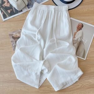 85D0Aa2E-1D1D-4018-95Cb-9D6B3D53B181.Jpg High Waist Drape Linen Cropped Straight Pants