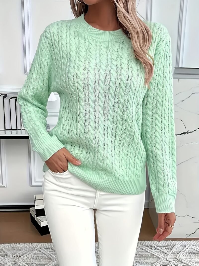 88De1678-Abf3-4Bdc-844F-1386E6B1Ae88.Jpg Versatile Fashion Classic Twist Round Neck Sweater